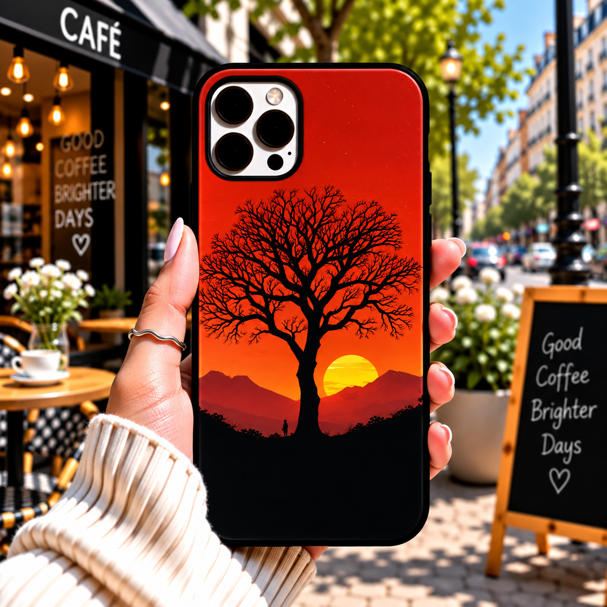 Sunset Tree Silhouette — Phone Case