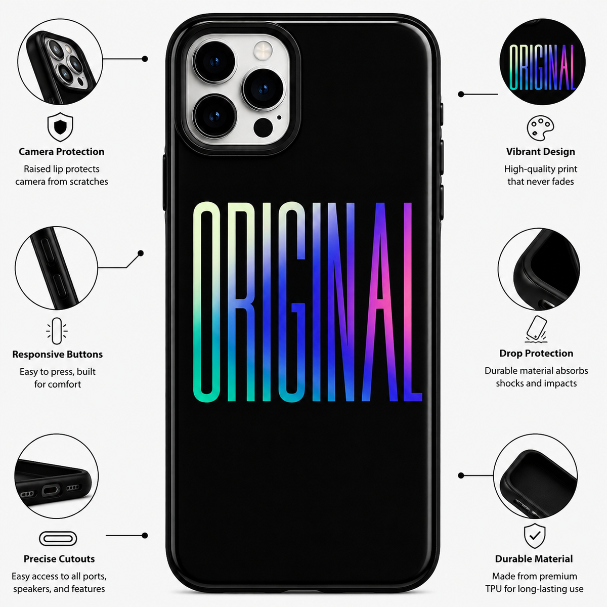 Original Gradient Typography Mobile Cover