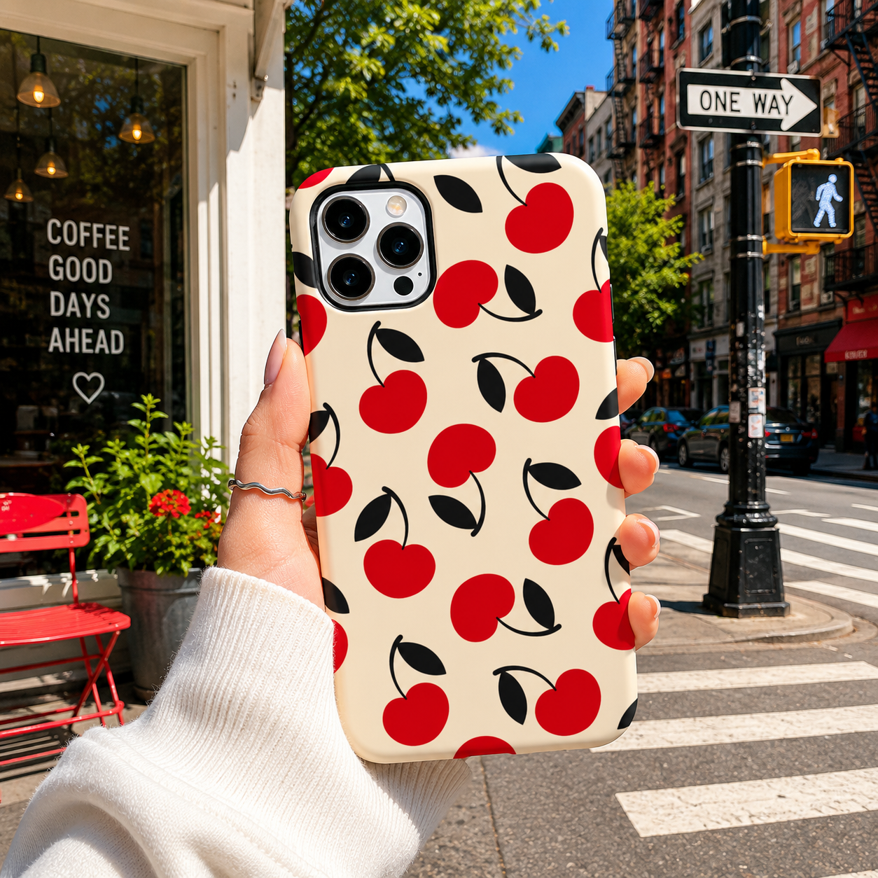 Red Cherry Pattern Phone Cover