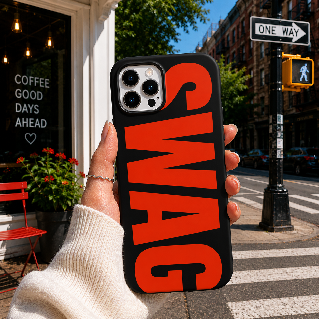 SWAG Red Typography Mobile Cover