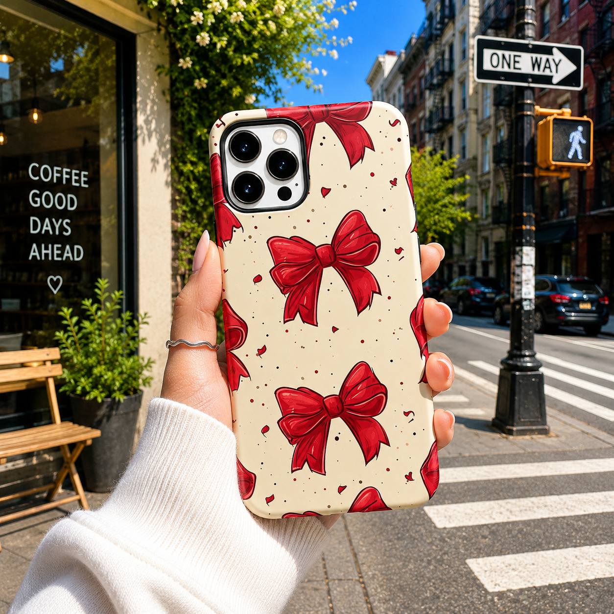Red Bow Pattern Phone Cover