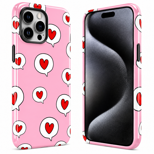 Pink Heart Speech Bubble Phone Cover
