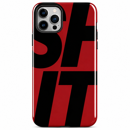 Bold Red Black Typography Mobile Cover