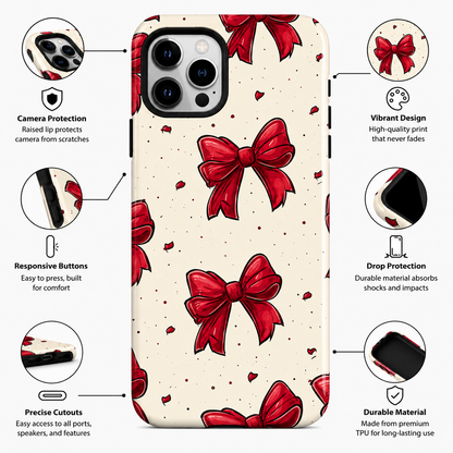 Red Bow Pattern Phone Cover