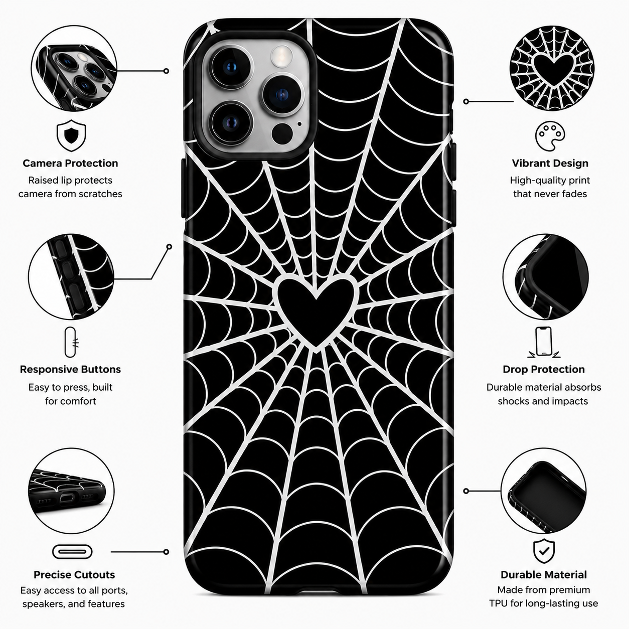 Gothic Heart Web Mobile Cover