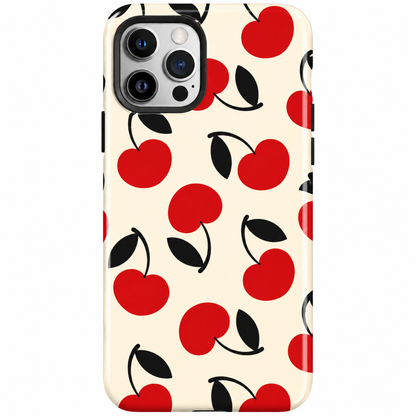 Red Cherry Pattern Phone Cover