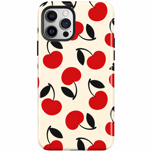 Red Cherry Pattern Phone Cover