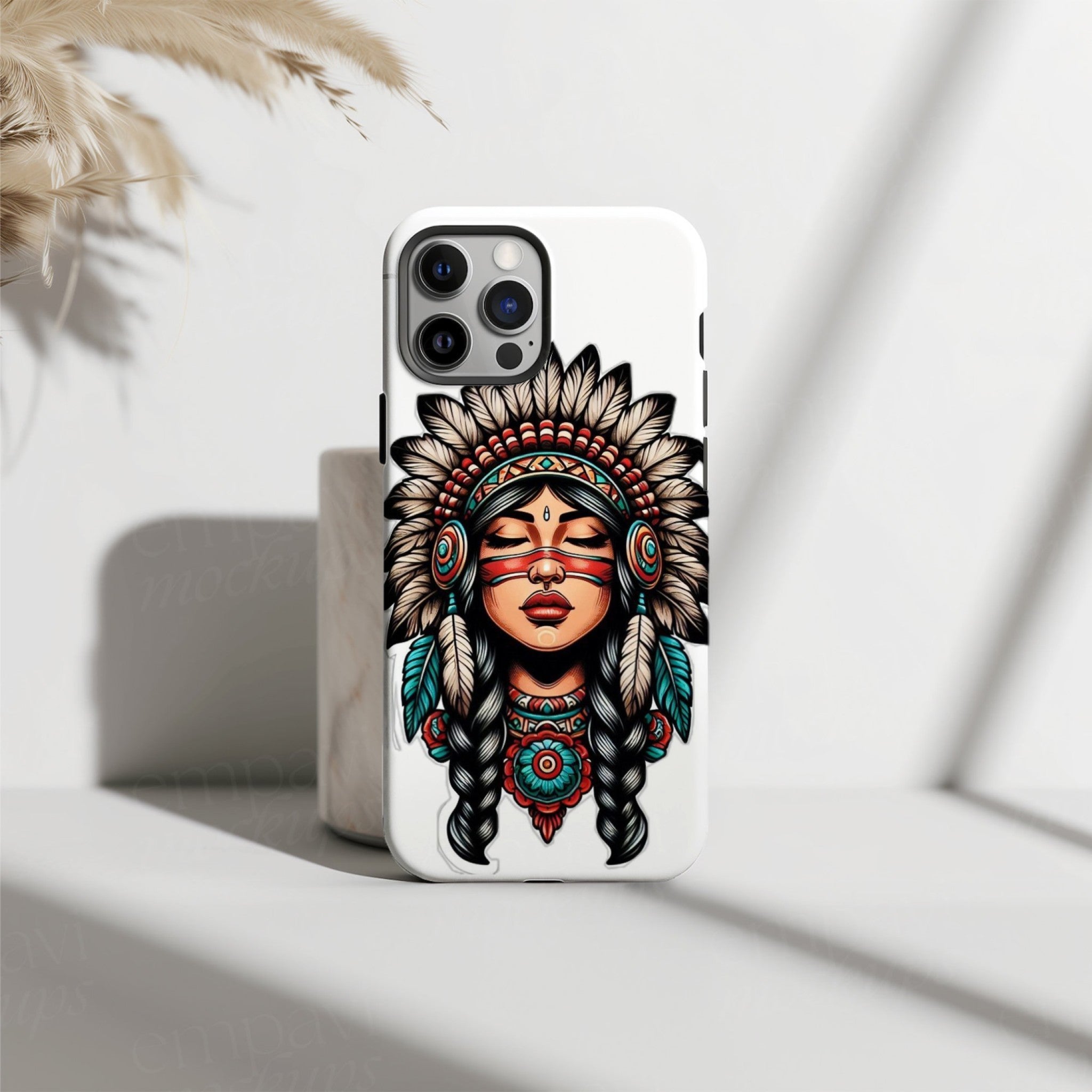 Tribal Princess Boho Feather Art Phone Case
