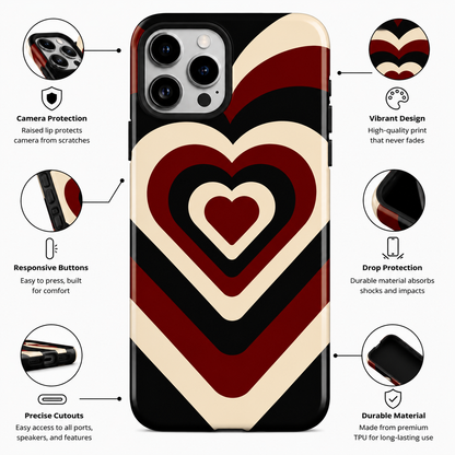 Layered Heart Mobile Cover