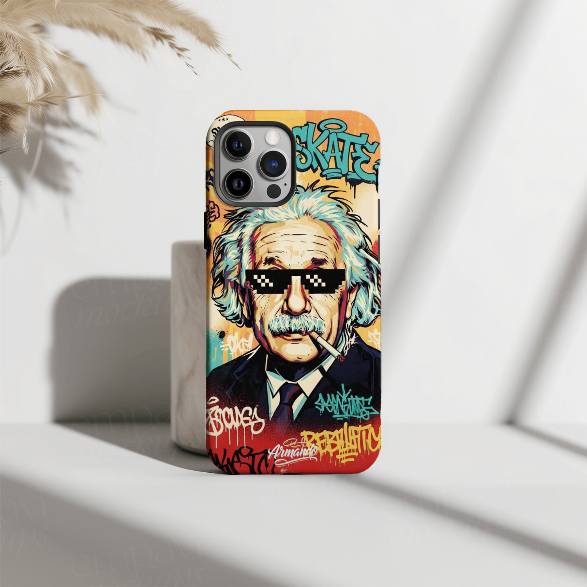 Albert Einstein Graffiti Cool Art HD Phone Case