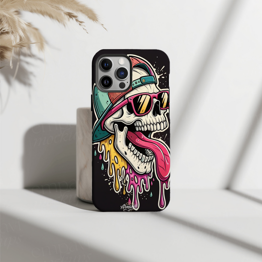 Cool Melting Skull Premium HD Print Case