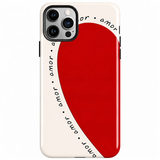 Minimal Red Heart Love Phone Cover