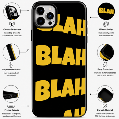 Blah Blah Typography Mobile Cover