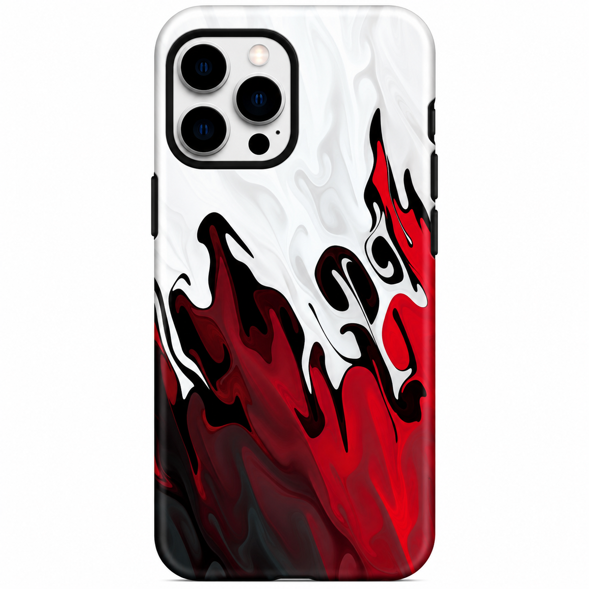 Red Flame Marble Case