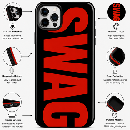 SWAG Red Typography Mobile Cover