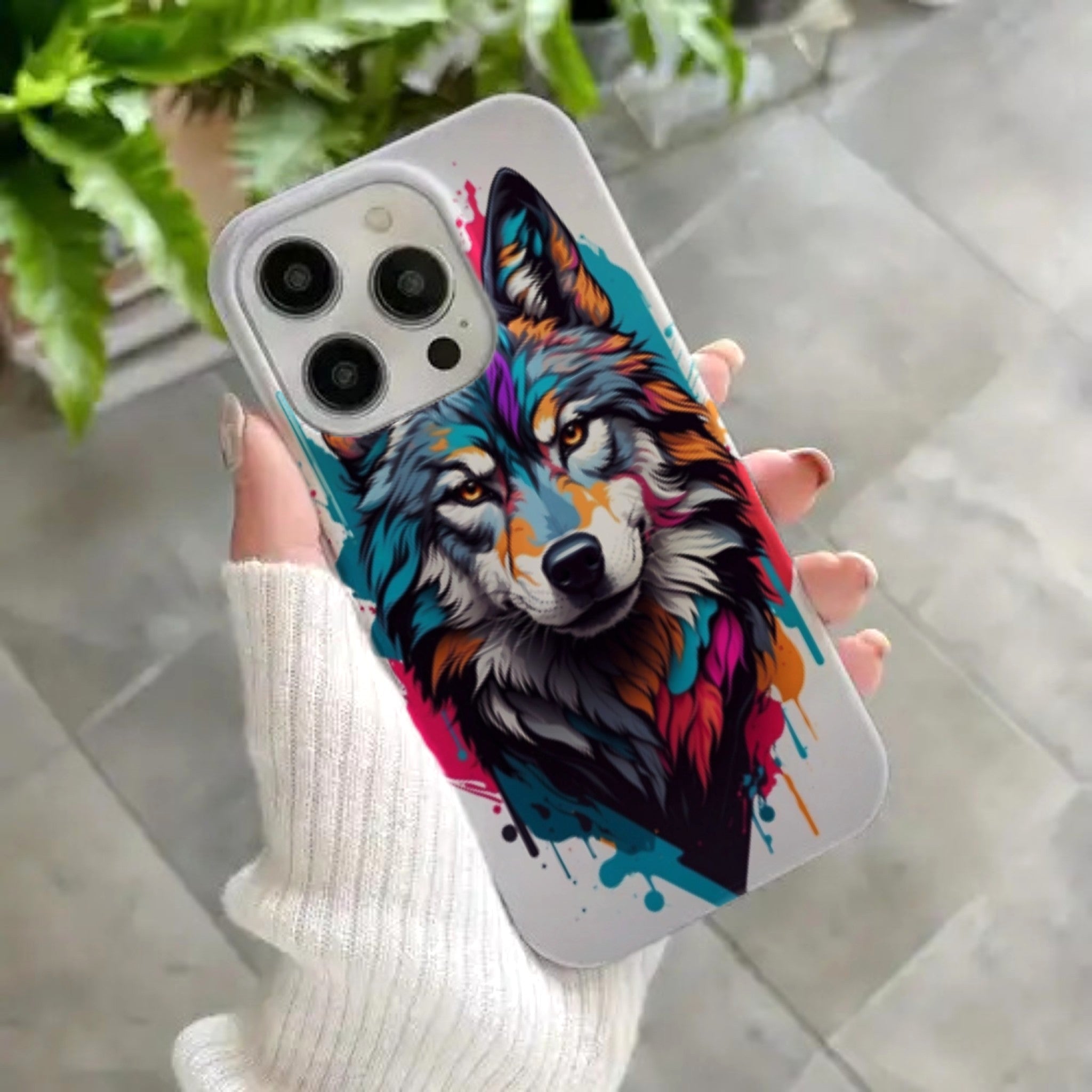 Colorful Wolf Premium Abstract Wolf Art Phone Case