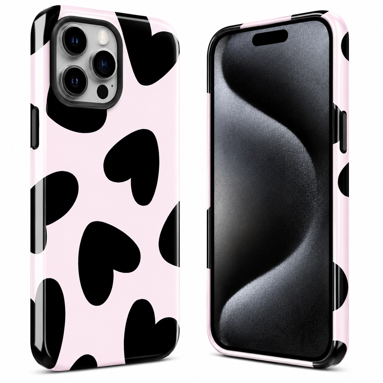 Pink Heart Pattern Phone Cover