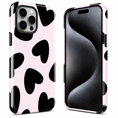 Pink Heart Pattern Phone Cover