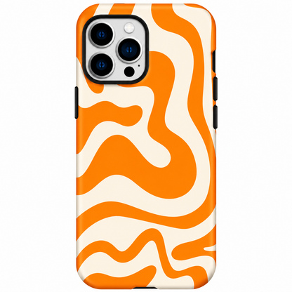 Orange & Cream Wavy Phone Cover