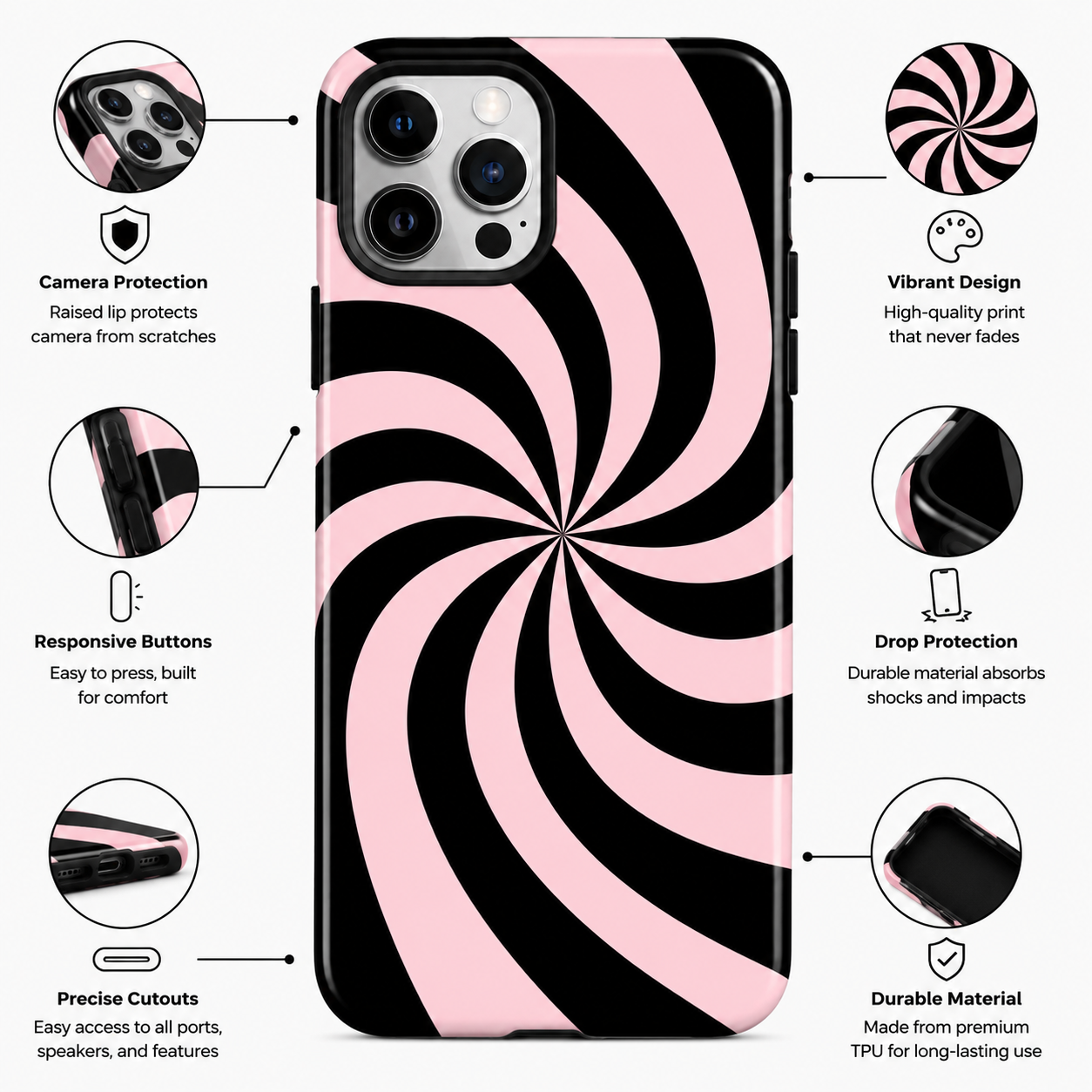 Pink Swirl Mobile Cover