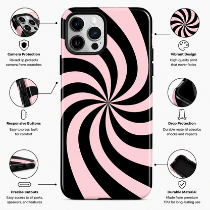 Pink Swirl Mobile Cover
