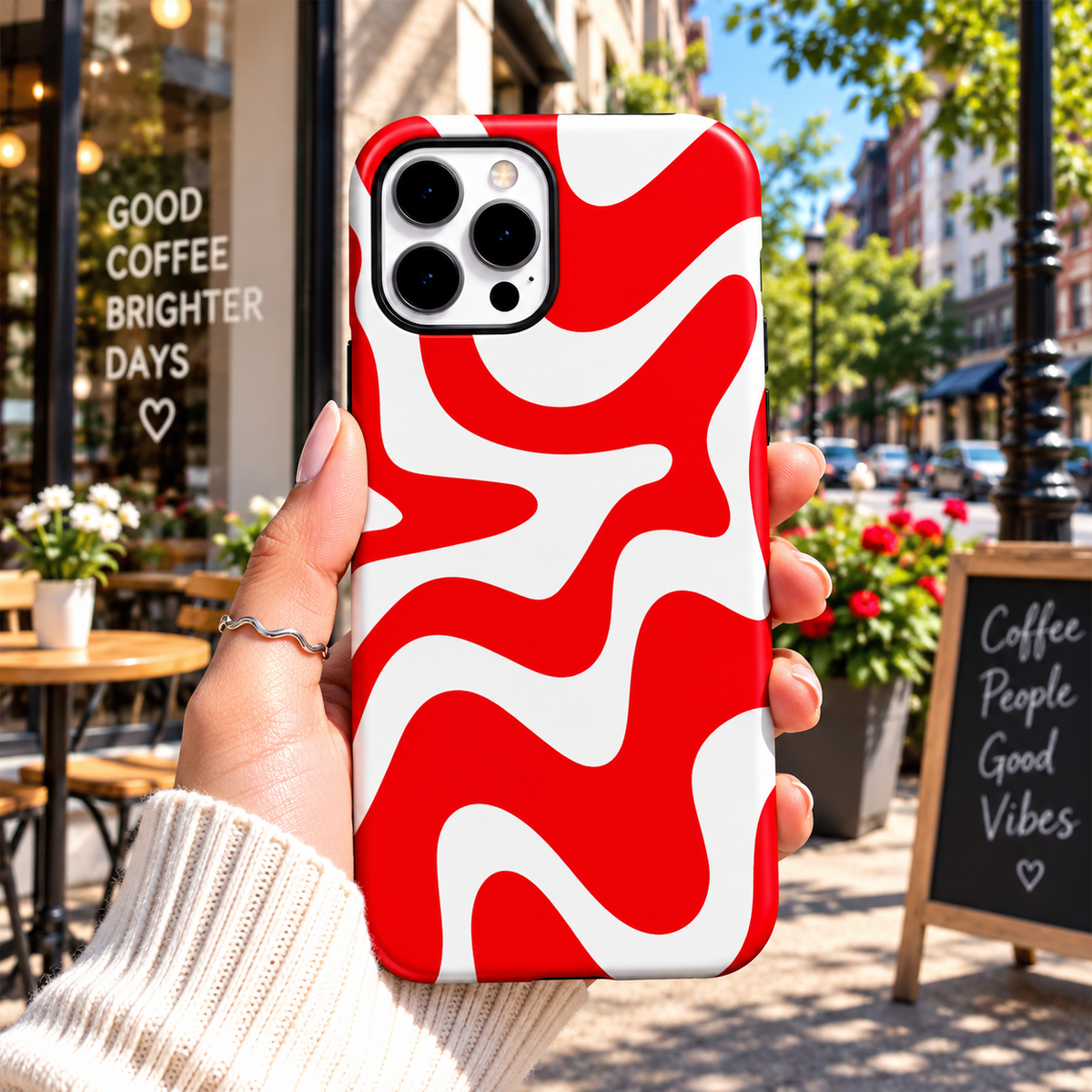 Red & White Camo Case
