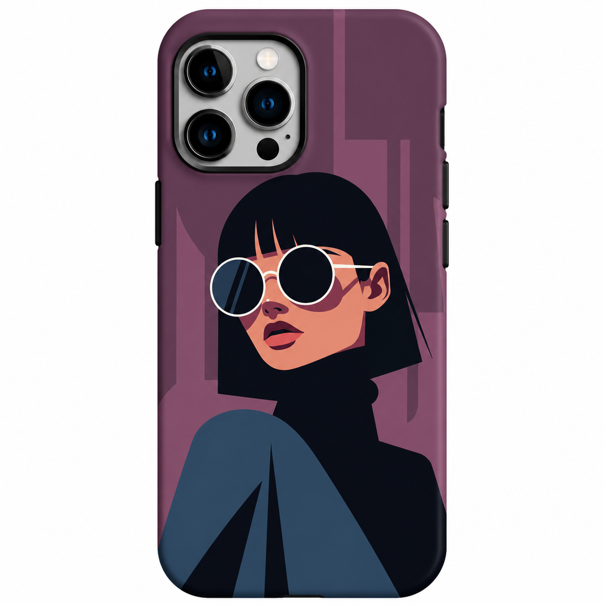 Purple Retro Girl Phone Cover