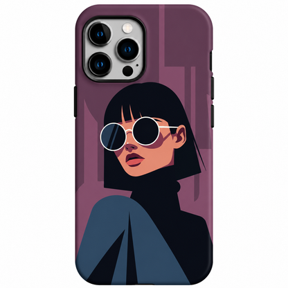 Purple Retro Girl Phone Cover