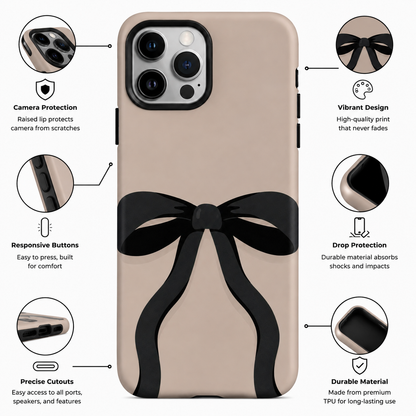 Black Bow Mobile Cover