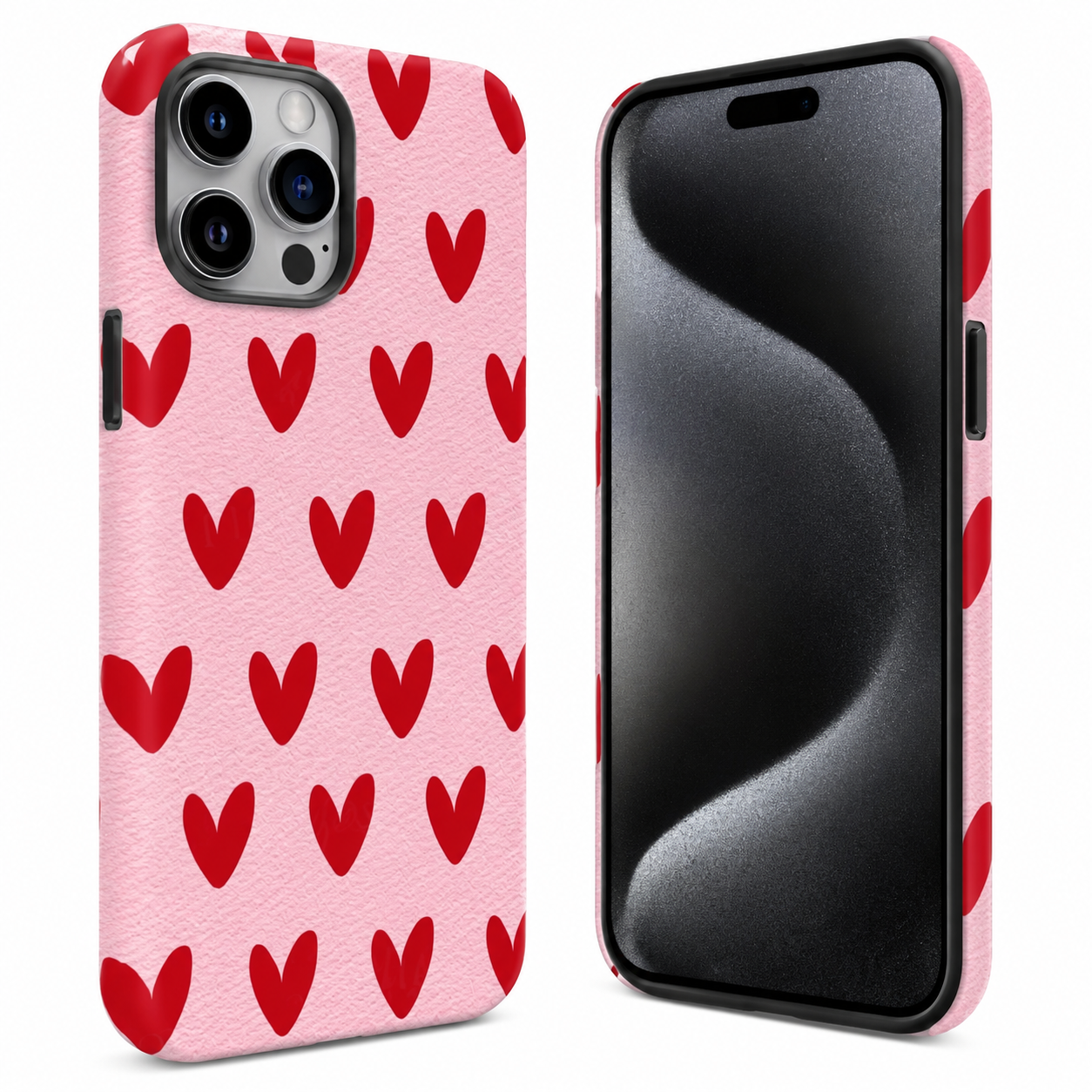 Pink Hearts Mobile Cover