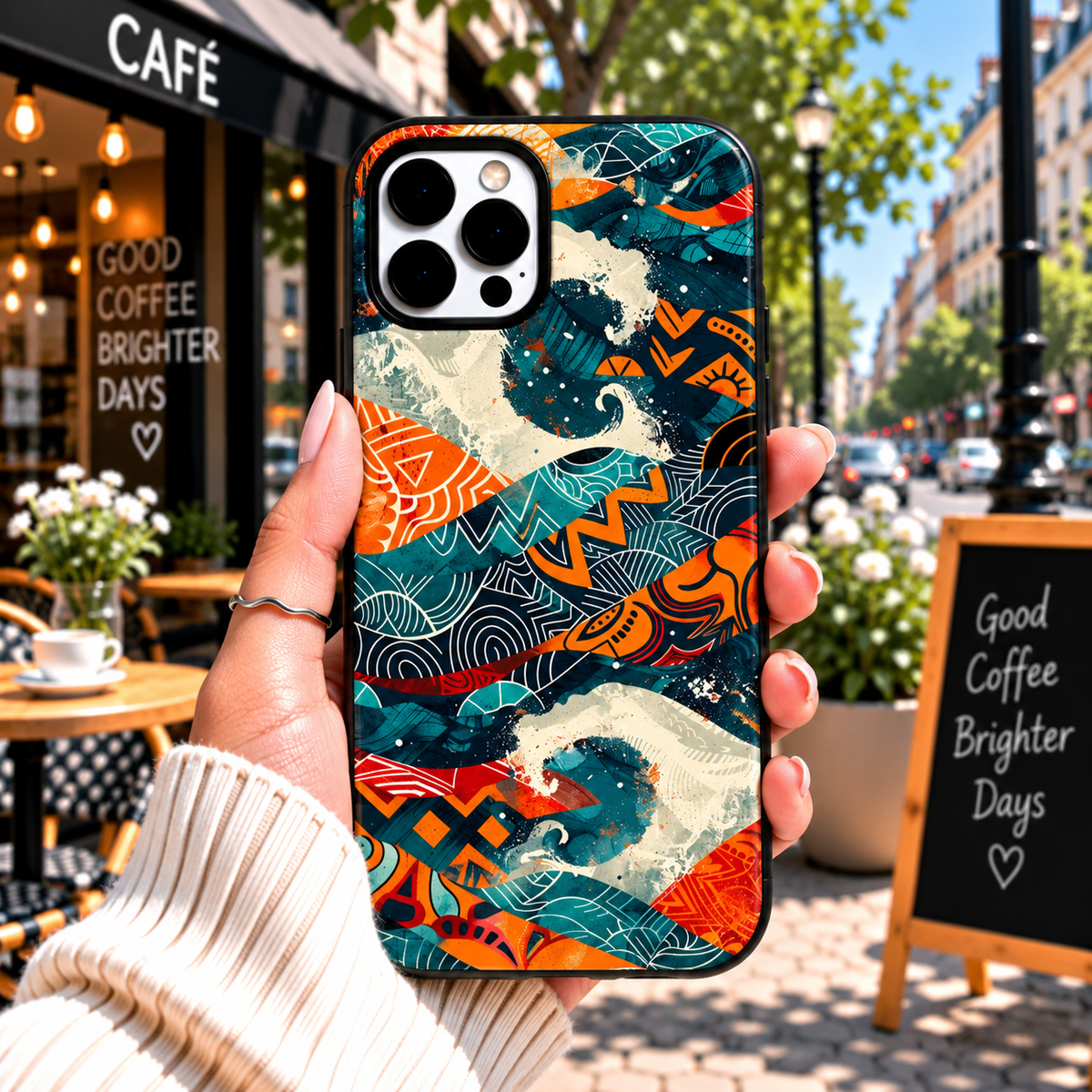 Abstract Tribal Waves — Phone Case