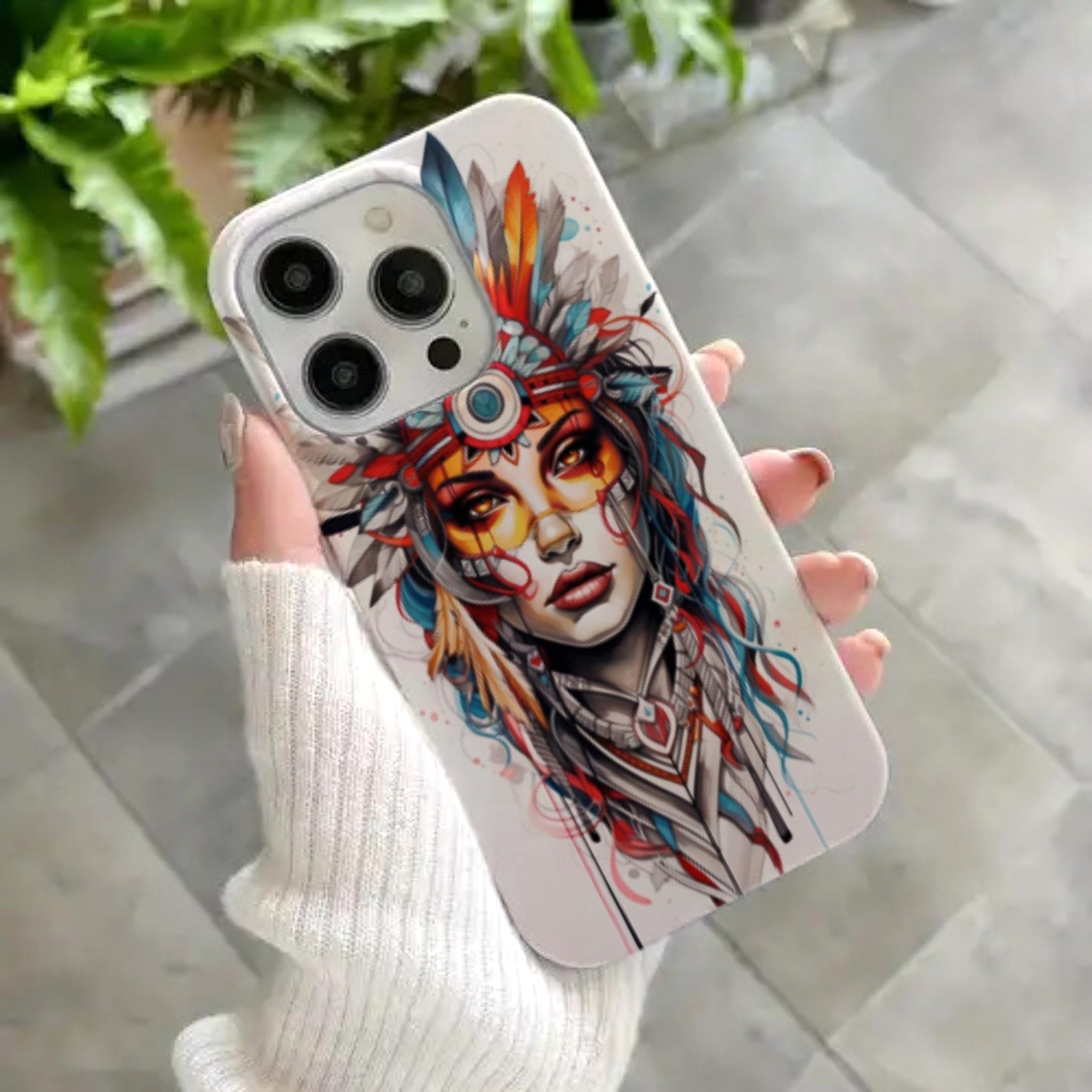 Tribal Warrior Bohemian Feather Art Phone Case