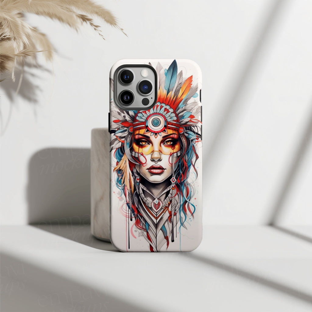 Tribal Warrior Bohemian Feather Art Phone Case