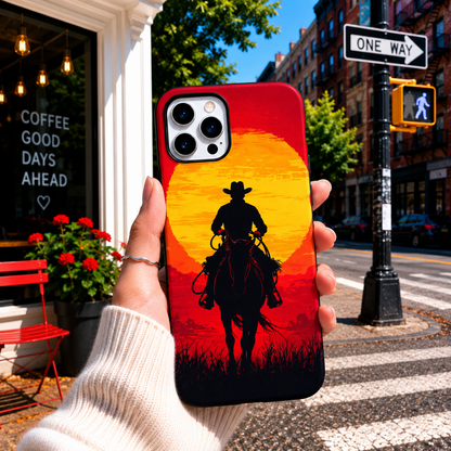 Western Sunset Cowboy Phone Cover