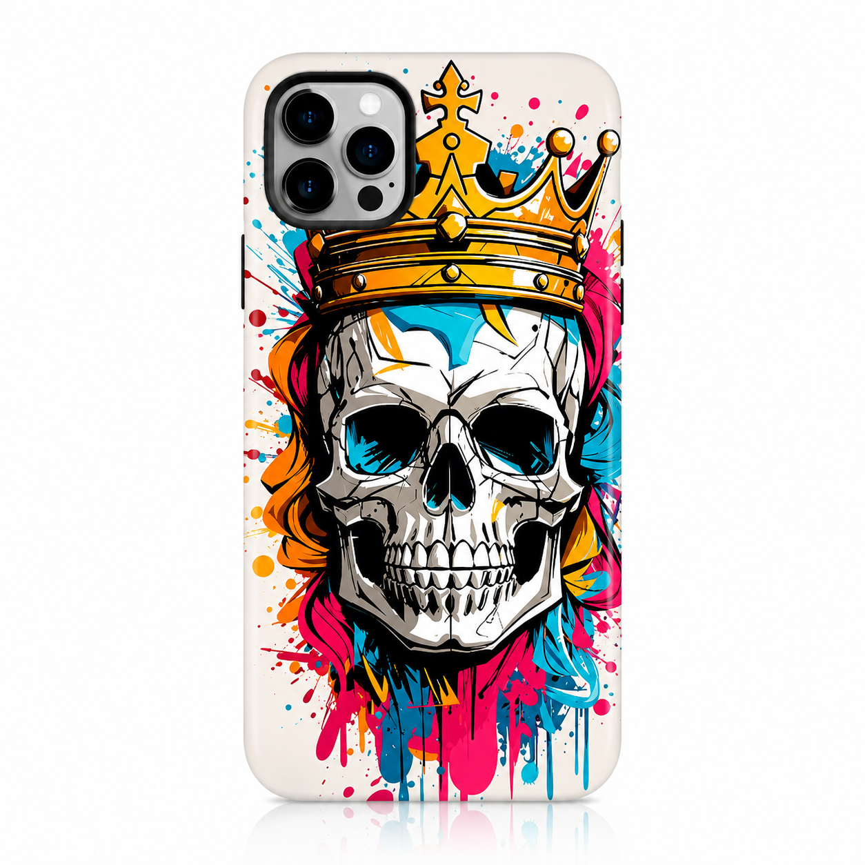 King Skull Color Splash Skull Art Phone Case