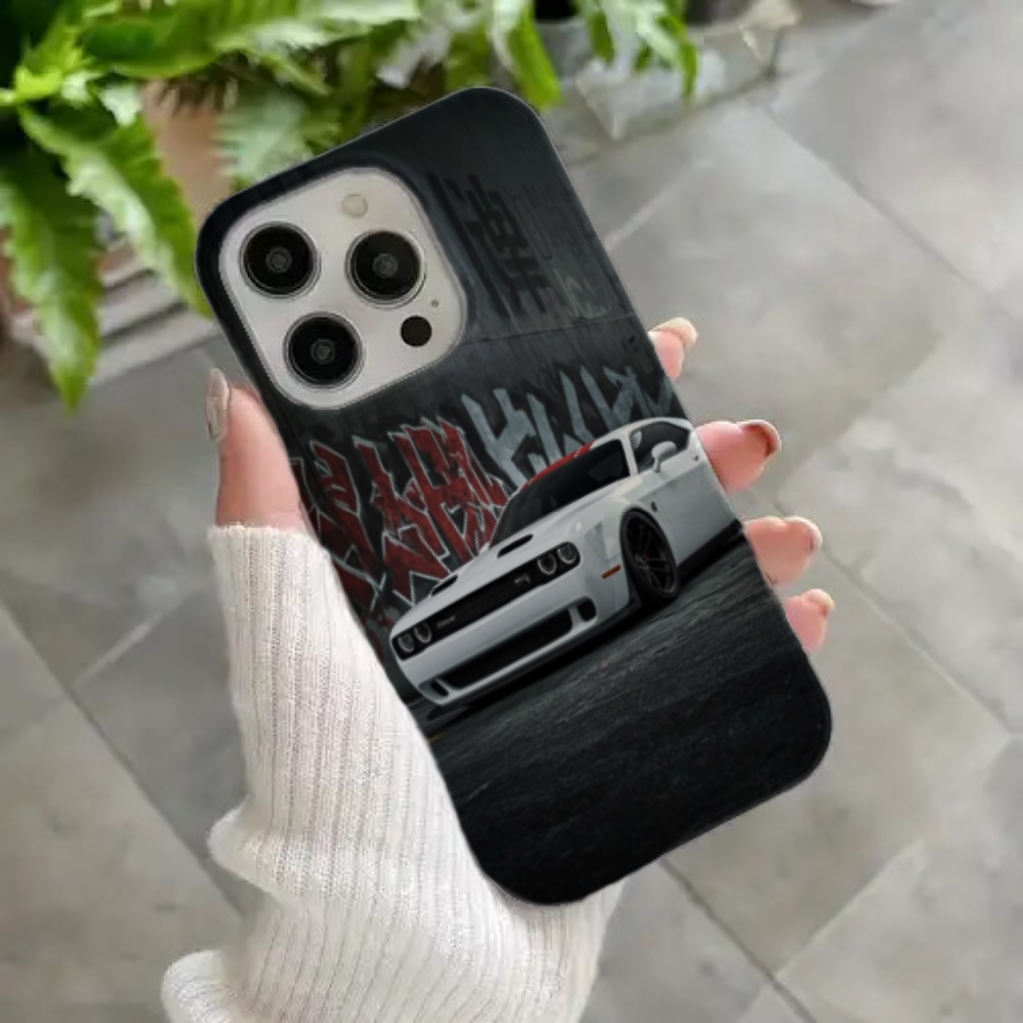 White Dodge Challenger SRT Premium HD Print Case