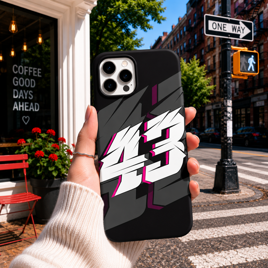 Black, White & Magenta "43" Phone Cover