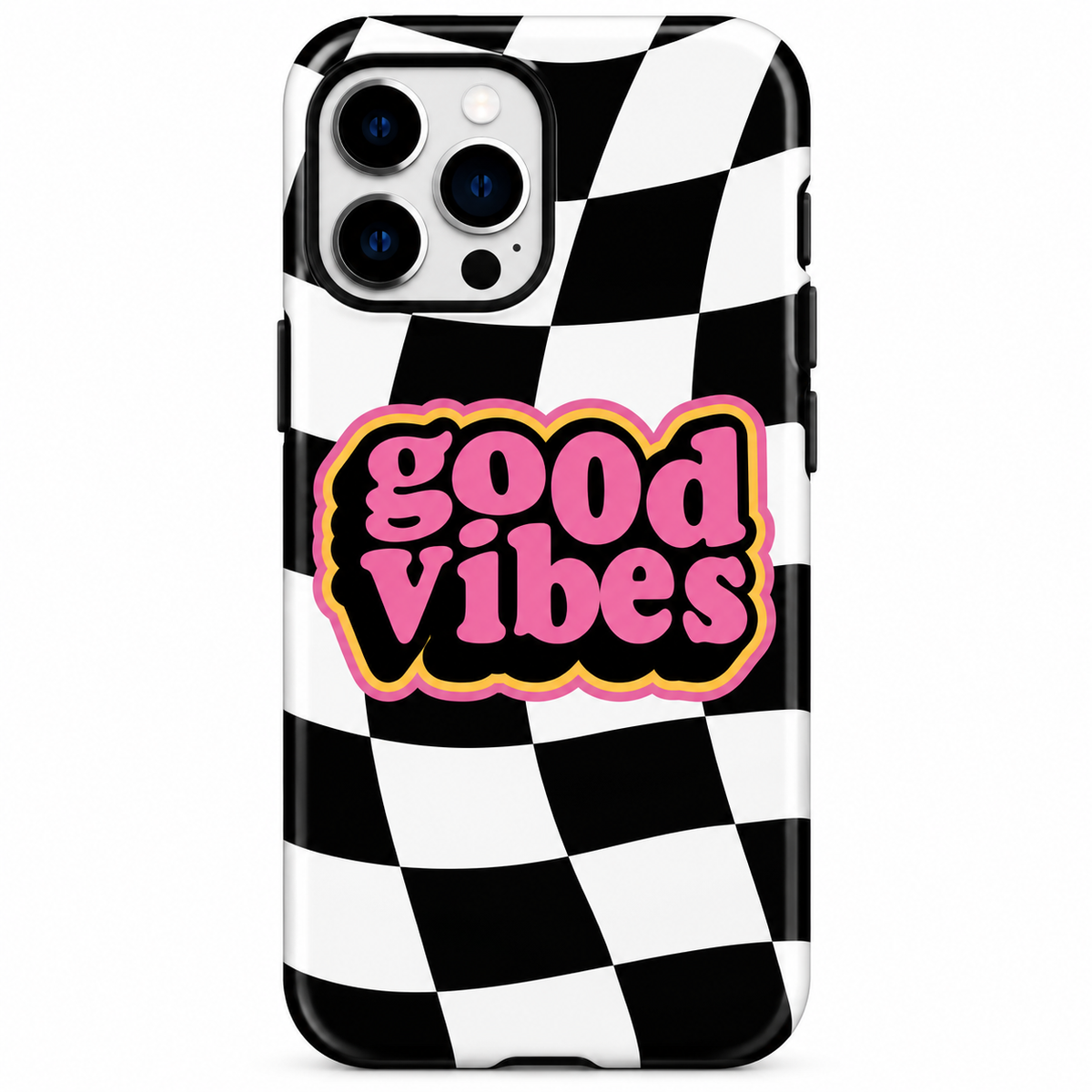 Good Vibes Checkered Case