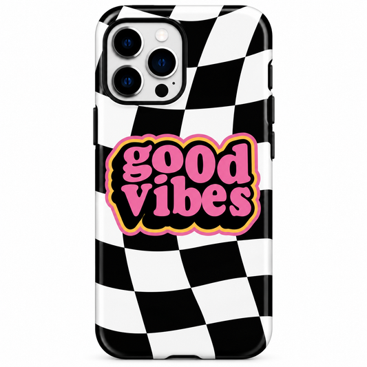 Good Vibes Checkered Case