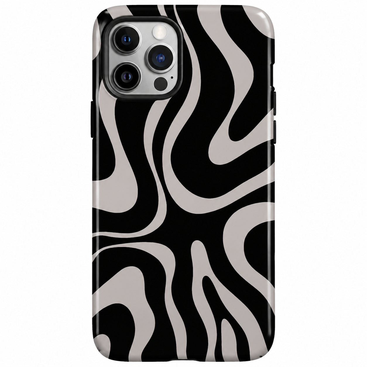 Black & White Abstract Wave Phone Cover