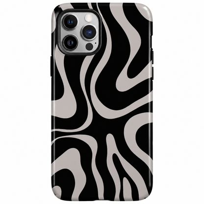 Black & White Abstract Wave Phone Cover