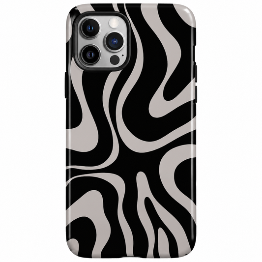 Black & White Abstract Wave Phone Cover