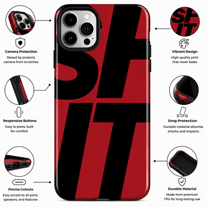 Bold Red Black Typography Mobile Cover
