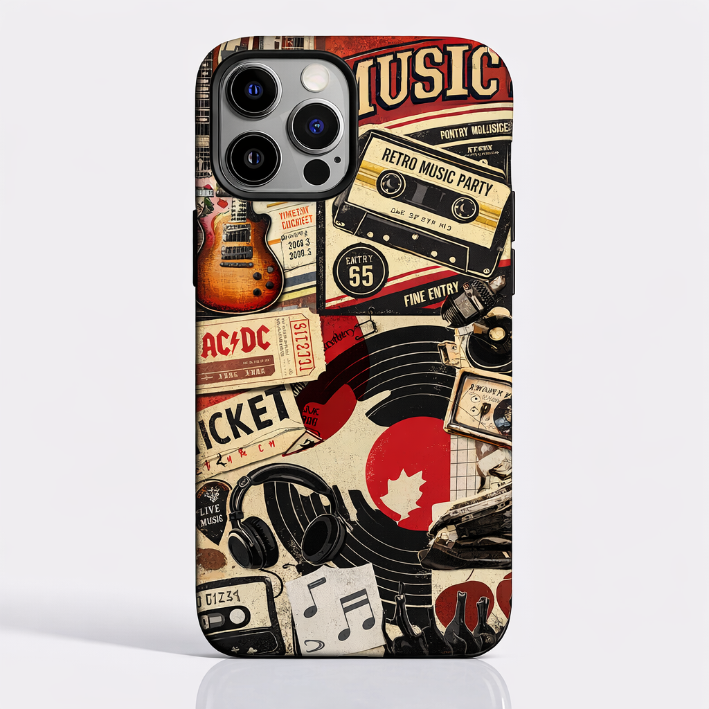 Retro Music Collage  Vintage Vinyl HD Phone Case