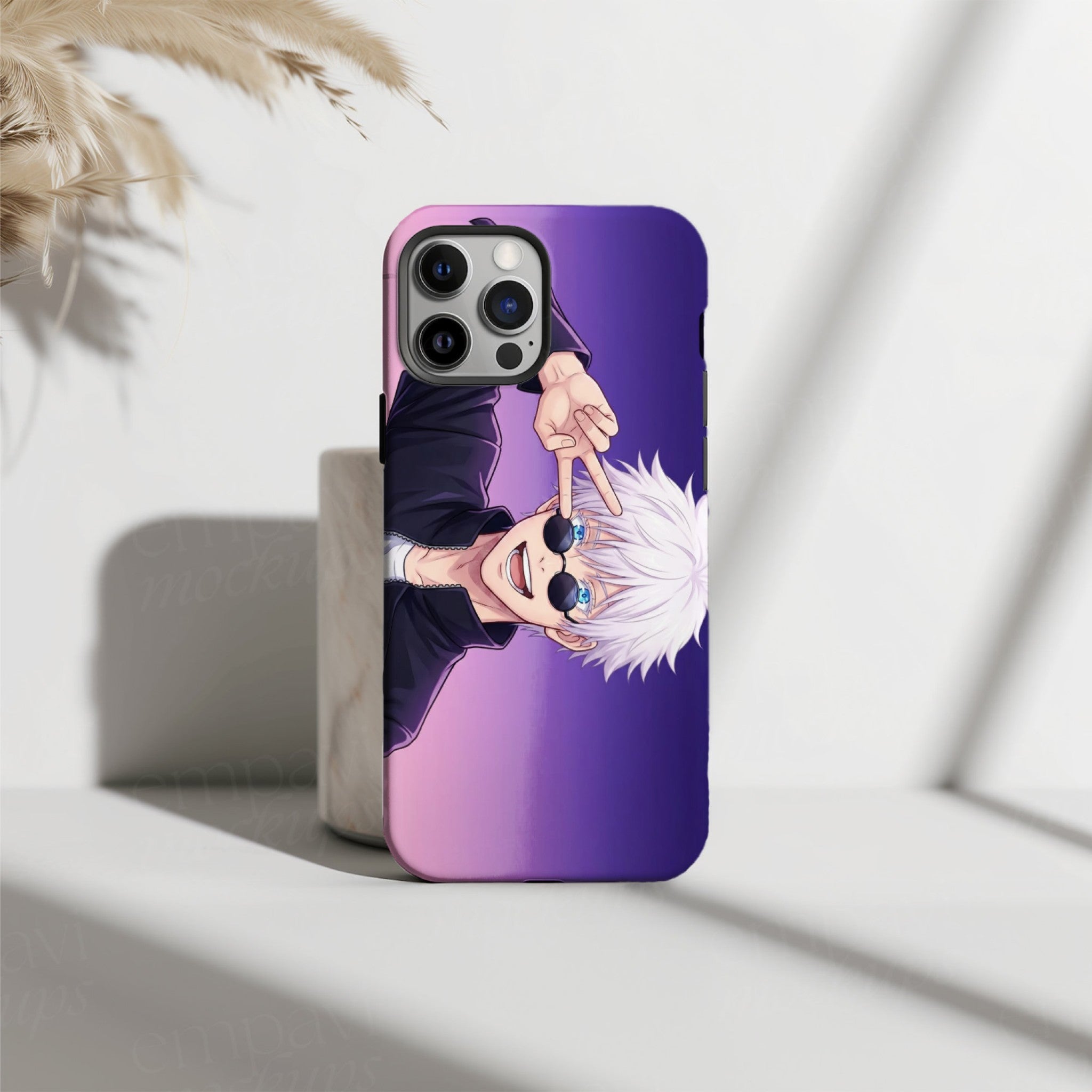 Satoru Gojo Peace Sign Anime HD Phone Case