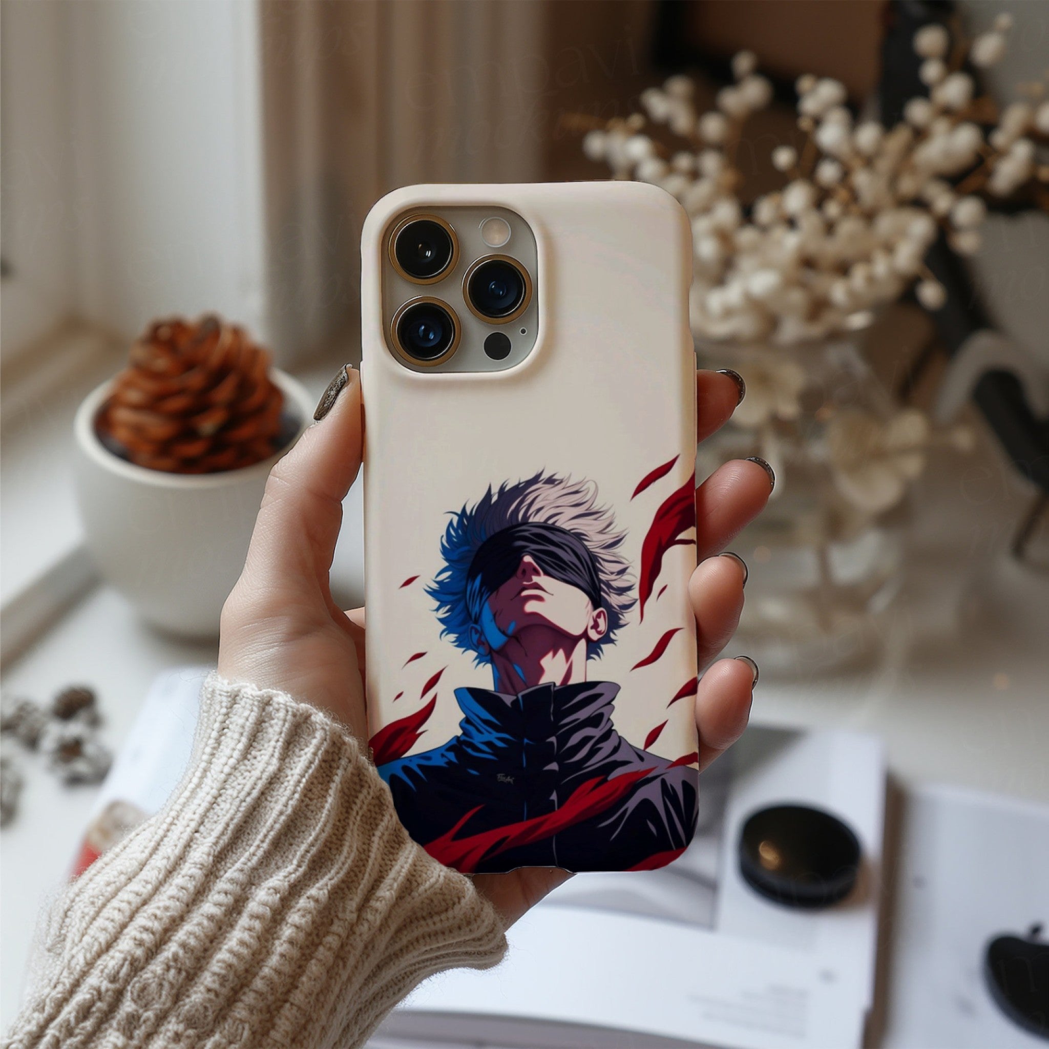 Satoru Gojo Dark Aura Anime HD Phone Case