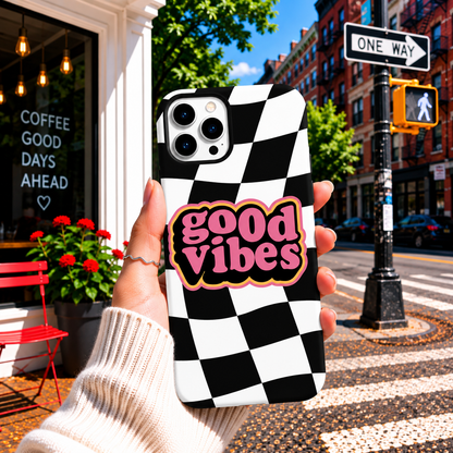 Good Vibes Checkered Case