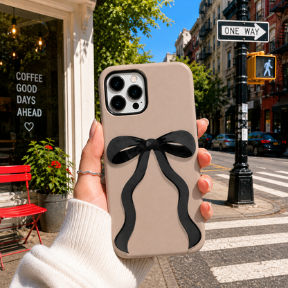 Black Bow Mobile Cover