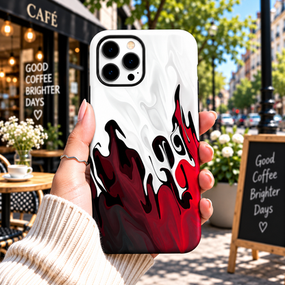 Red Flame Marble Case