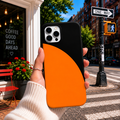 Black & Orange Minimalist Phone Cover